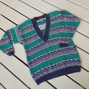 S multi color VTG sweater tunic